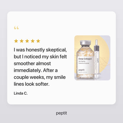 Review from Linda C.: skin felt smoother almost immediately, smile lines look softer after a couple of weeks